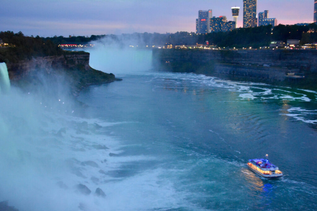 A boat touring Niagara Falls waters
